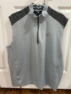 Nike Golf Light Grey Sleeveless Quarter-Zip Performance Dri-Fit Vest ⛳️